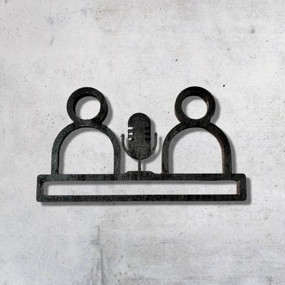 Podcast nauhoitus huone opaste toimistolle.