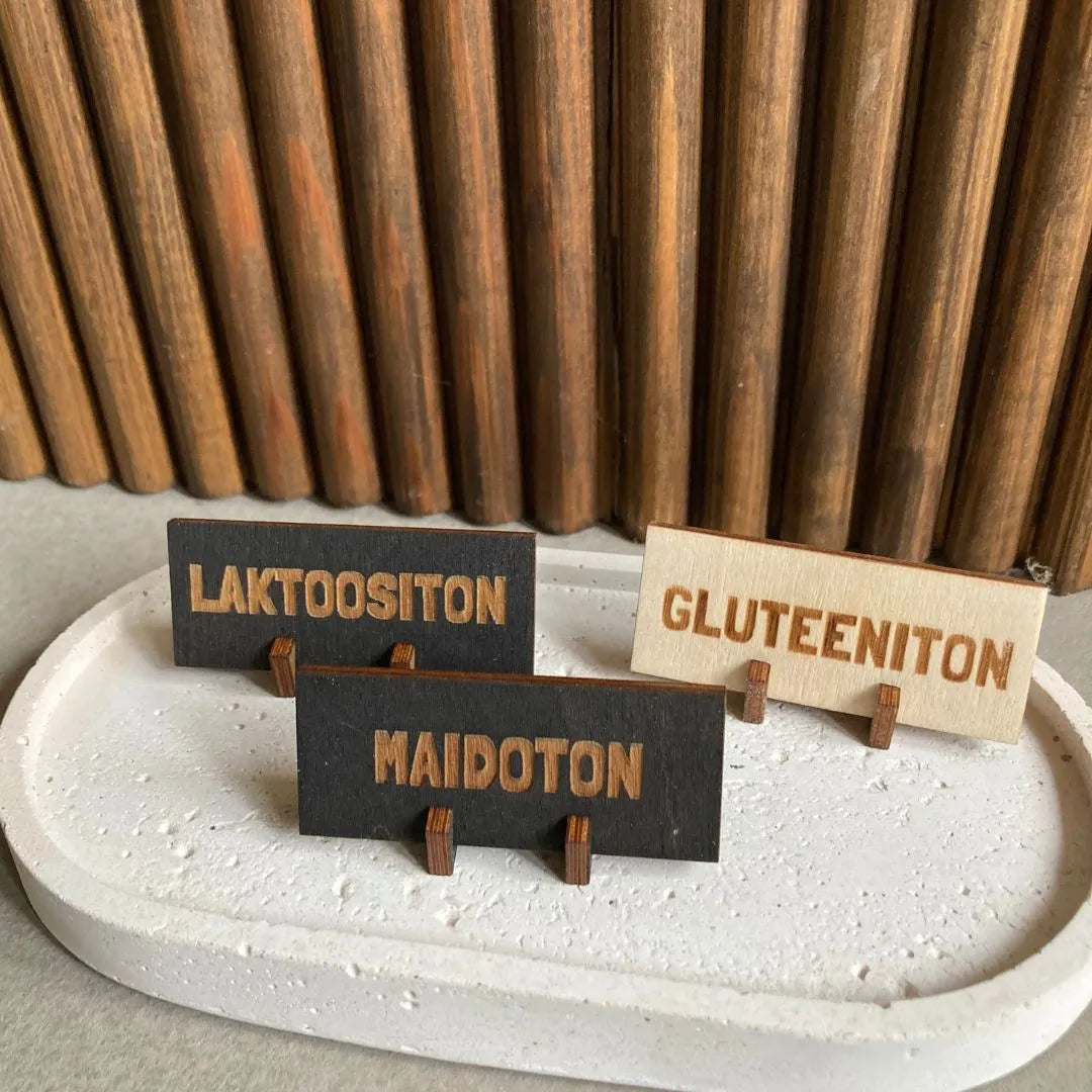 Puinen allergeenikyltti gluteeniton.