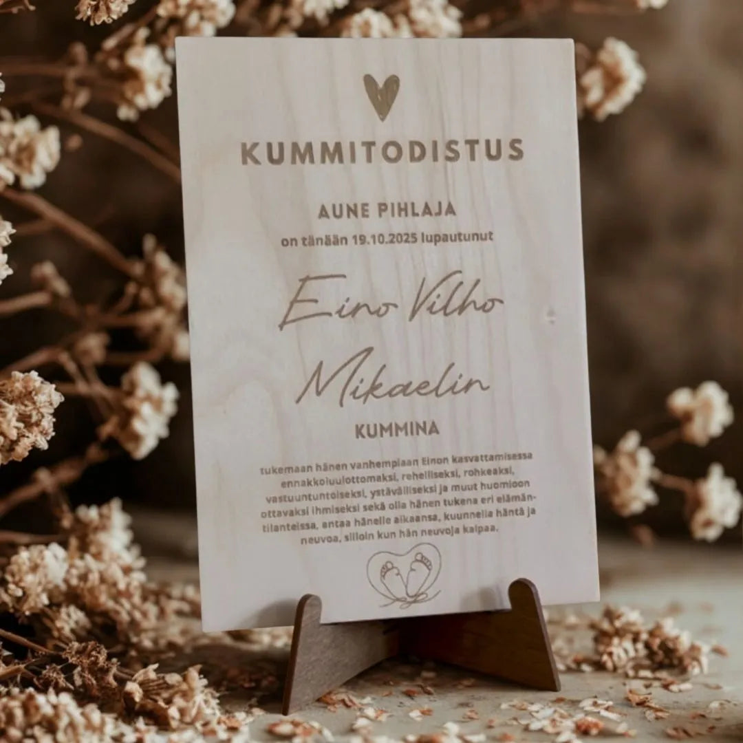 Puinen kummitodistus nimiäisiin personoitu